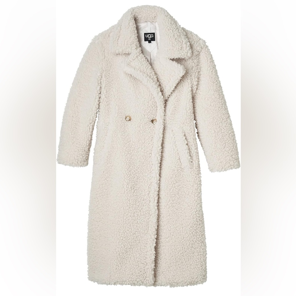 Ugg Gertrude Long Teddy Coat in Winter White